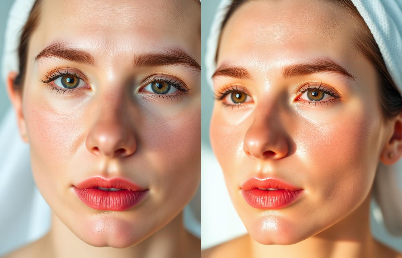 Before and after — Hydrafacial Glow